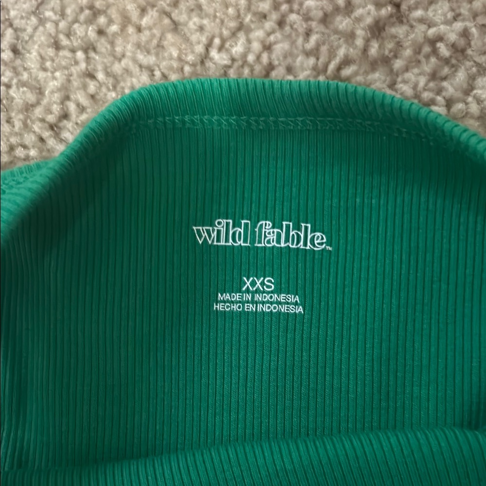 Green Ribbed Tank Top - Picture 2 of 3